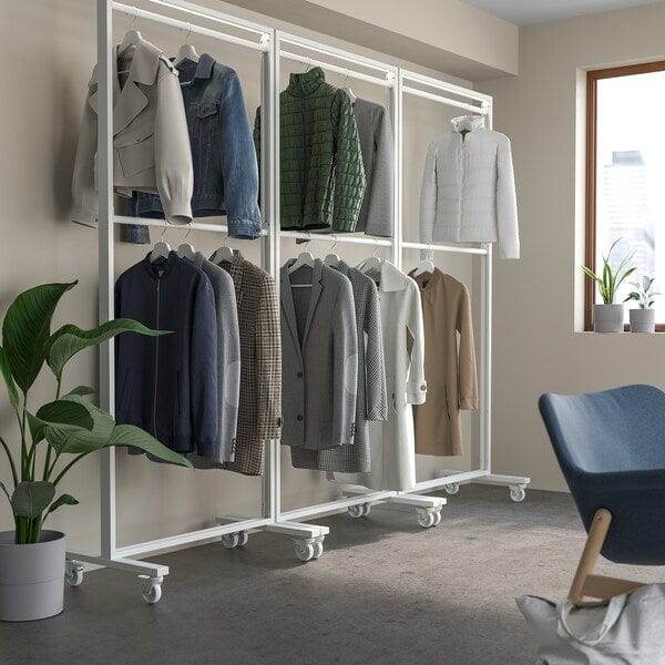 Ikea MITTZON - Frame w cstrs/clths rail/disp shlf, white, 85x205 cm