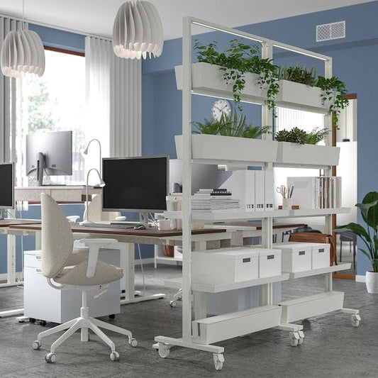 Ikea MITTZON - Frame w cstrs/disp shlf/cable box, white, 85x205 cm