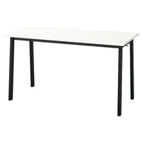 MITTZON conference table, white/black, 140x68x75 cm