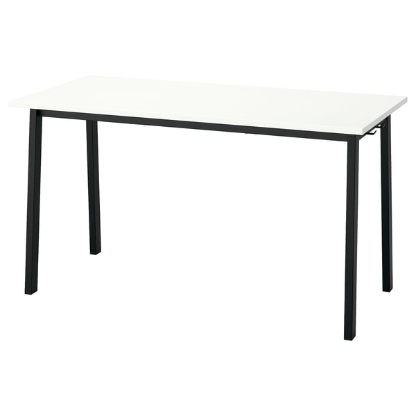 MITTZON conference table, white/black, 140x68x75 cm