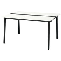 MITTZON conference table, white/black, 140x108x75 cm