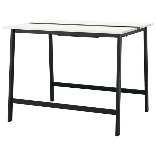 MITTZON conference table, white/black, 140x108x105 cm
