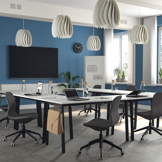 Ikea MITTZON - Conference table, white/black, 140x68x75 cm