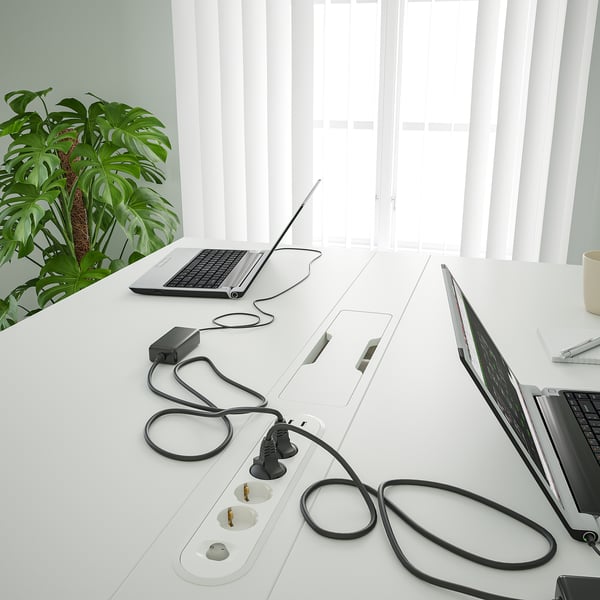 MITTZON conference table, white, 140x108x105 cm