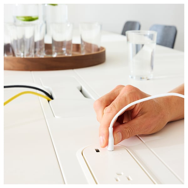 MITTZON conference table, white, 140x108x105 cm