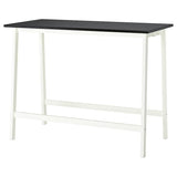 MITTZON conference table, black stained ash veneer/white, 140x68x105 cm