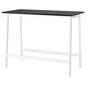 Ikea MITTZON - Conference table, black stained ash veneer/white, 140x68x105 cm