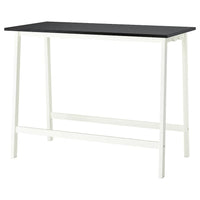 MITTZON conference table, black stained ash veneer/white, 140x68x105 cm