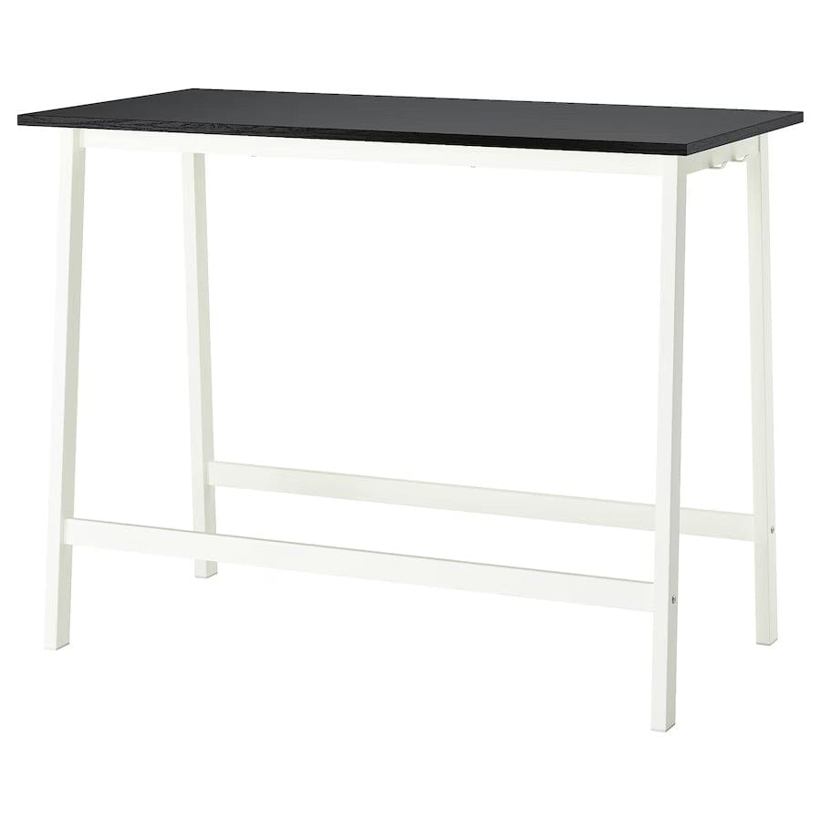 Ikea MITTZON - Conference table, black stained ash veneer/white, 140x68x105 cm