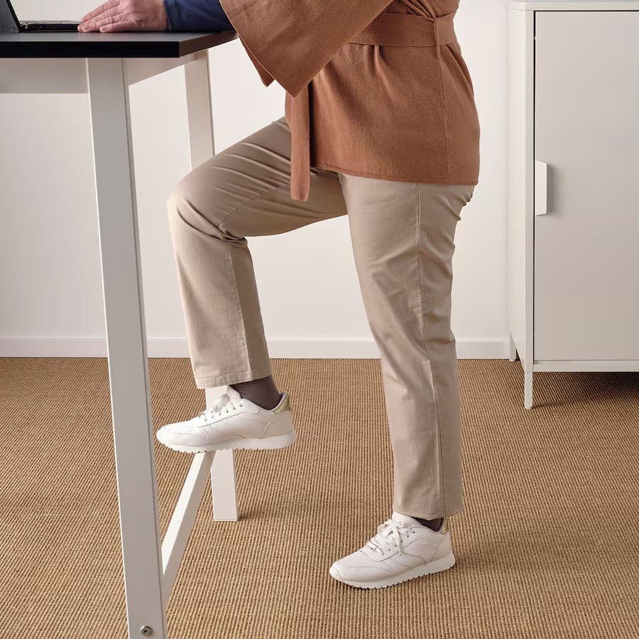 Ikea MITTZON - Conference table, black stained ash veneer/white, 140x108x105 cm