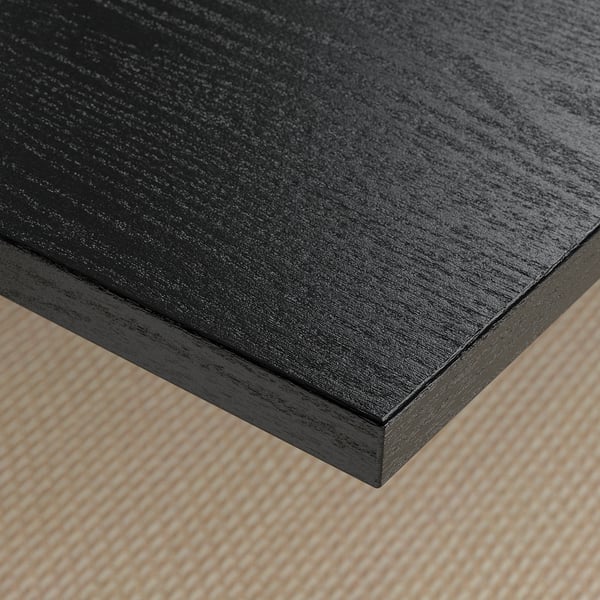 MITTZON conference table, black stained ash veneer/white, 140x68x105 cm