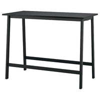 MITTZON conference table, black stained ash veneer/black, 140x68x105 cm