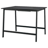 MITTZON conference table, black stained ash veneer/black, 140x108x105 cm