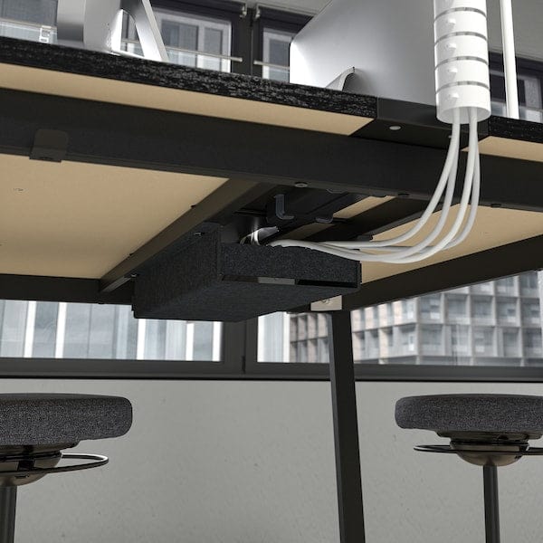 Ikea MITTZON - Conference table, black stained ash veneer/black, 140x108x105 cm