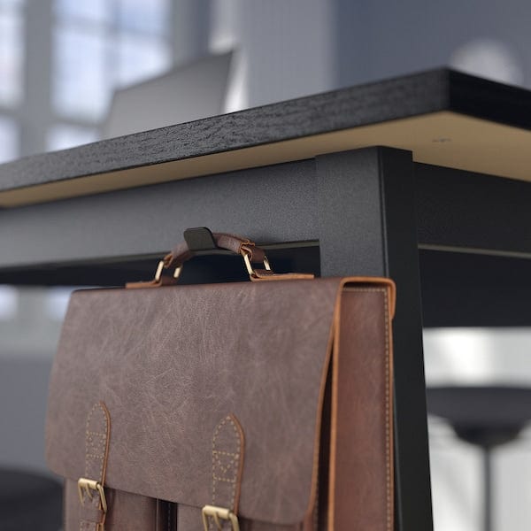 Ikea MITTZON - Conference table, black stained ash veneer/black, 140x108x105 cm