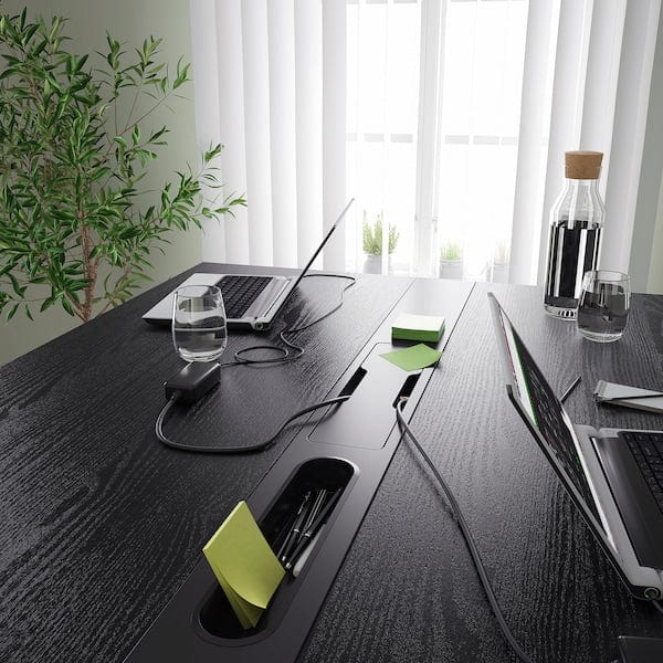 Ikea MITTZON - Conference table, black stained ash veneer/black, 140x108x105 cm