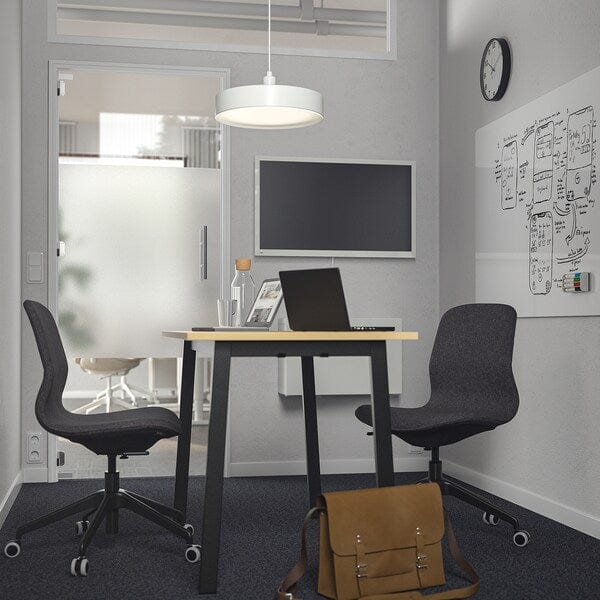 Ikea MITTZON - Conference table, birch veneer/black, 140x68x75 cm