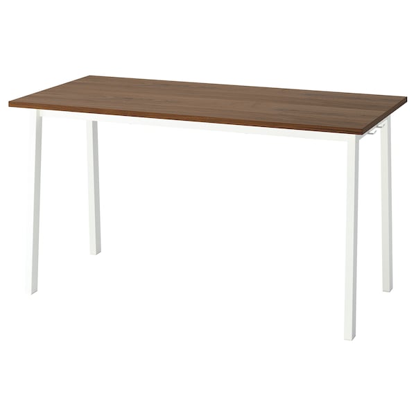 Ikea MITTZON - Conference table, walnut veneer/white, 140x68x75 cm