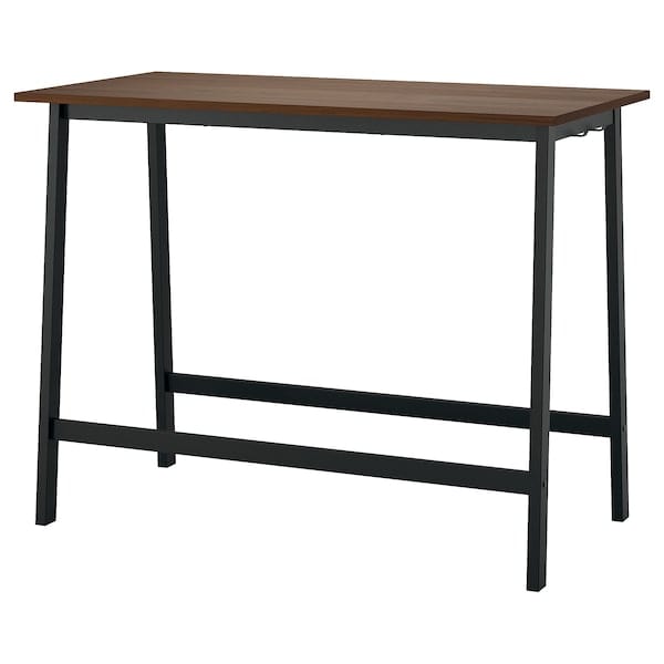 Ikea MITTZON - Conference table, walnut veneer/black, 140x68x105 cm