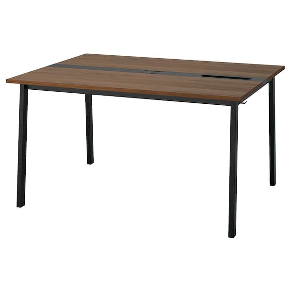 Ikea MITTZON - Conference table, walnut veneer/black, 140x108x75 cm