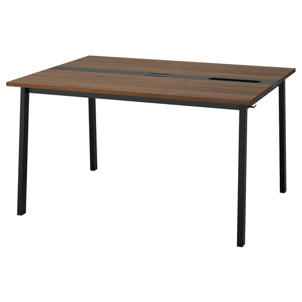 MITTZON conference table, walnut veneer/black, 140x108x75 cm