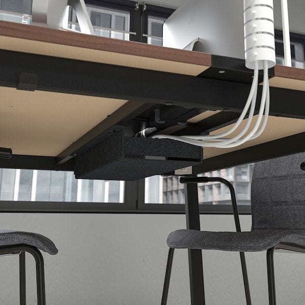 Ikea MITTZON - Conference table, walnut veneer/black, 140x108x105 cm