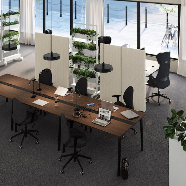 Ikea MITTZON - Conference table, walnut veneer/black, 140x108x75 cm