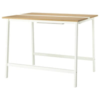 MITTZON conference table, oak veneer/white, 140x108x105 cm