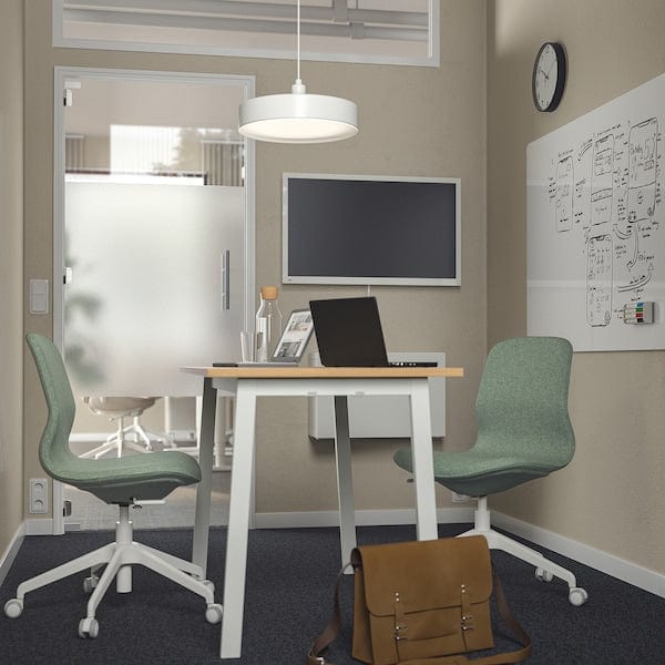 Ikea MITTZON - Conference table, oak veneer/white, 140x68x75 cm