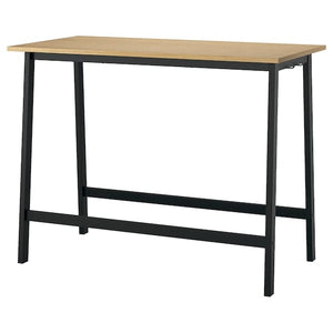 Ikea MITTZON - Conference table, oak veneer/black, 140x68x105 cm