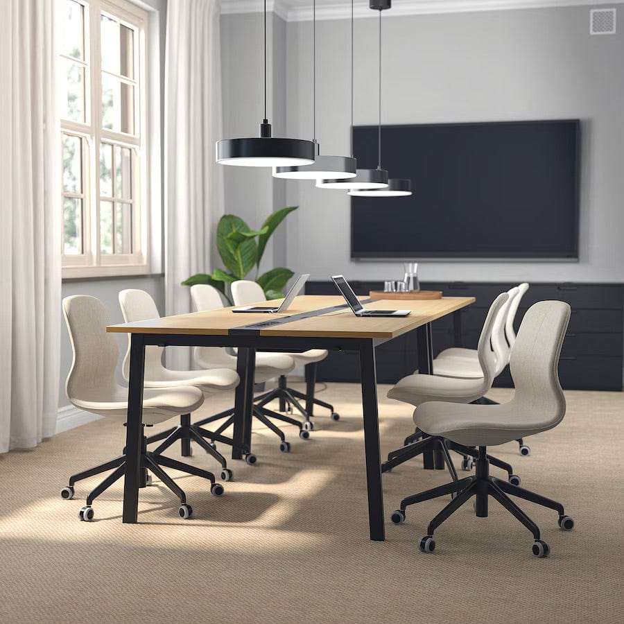 Ikea MITTZON - Conference table, oak veneer/black, 140x108x75 cm