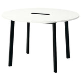 MITTZON conference table, round white/black, 120x75 cm
