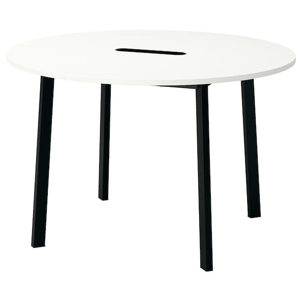 Ikea MITTZON - Conference table, round white/black, 120x75 cm