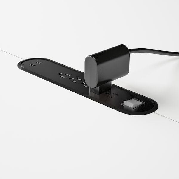 Ikea MITTZON - Conference table, round white/black, 120x75 cm