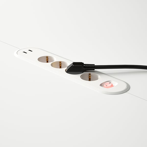 MITTZON conference table, round/white, 120x75 cm