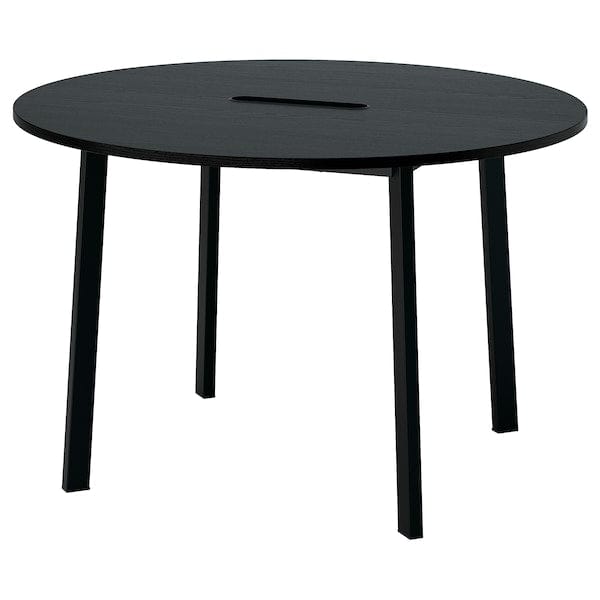 Ikea MITTZON - Conference table, round black stained ash veneer/black, 120x75 cm