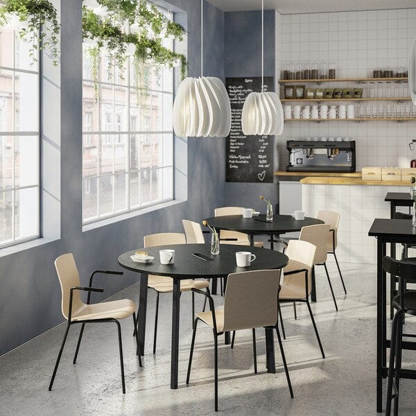 Ikea MITTZON - Conference table, round black stained ash veneer/black, 120x75 cm