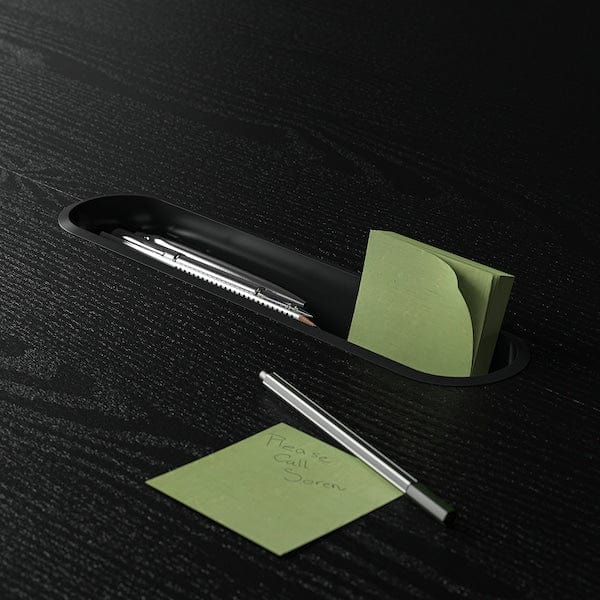 Ikea MITTZON - Conference table, round black stained ash veneer/black, 120x75 cm