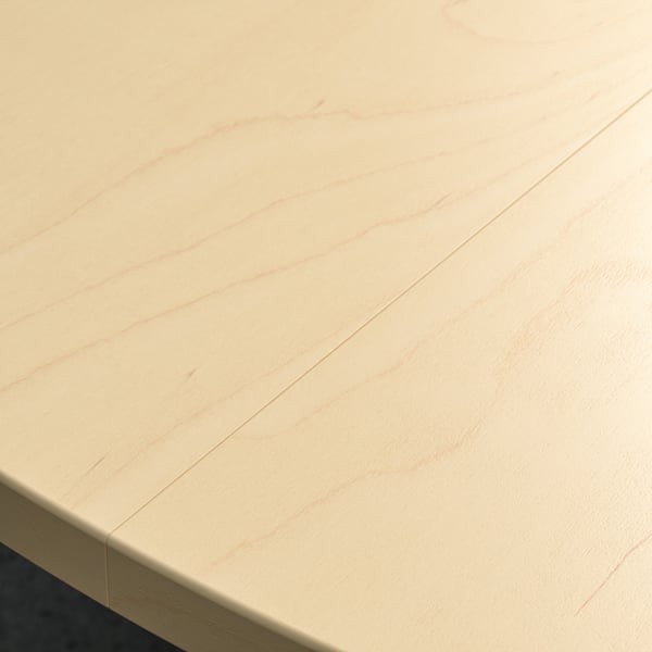 MITTZON conference table, round birch veneer/black, 120x75 cm