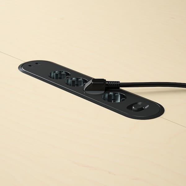 Ikea MITTZON - Conference table, round birch veneer/black, 120x75 cm