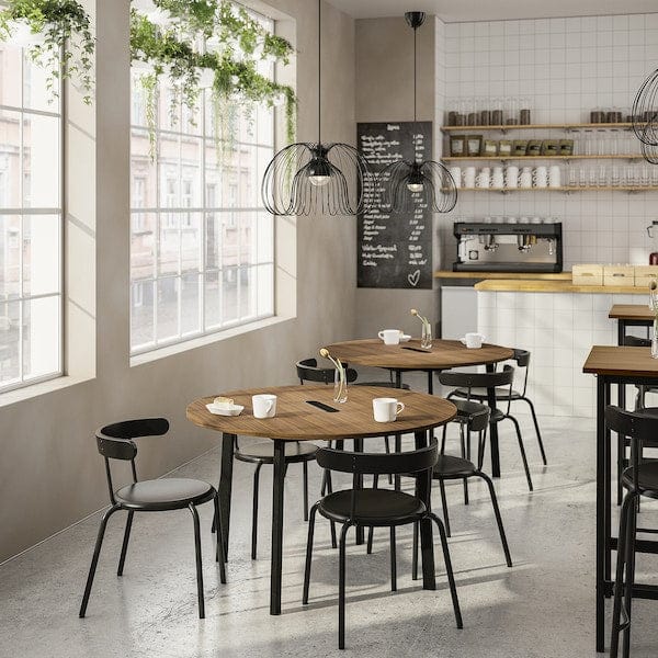 Ikea MITTZON - Conference table, round walnut veneer/black, 120x75 cm