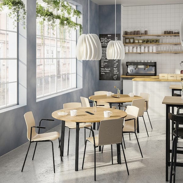 Ikea MITTZON - Conference table, round oak veneer/black, 120x75 cm