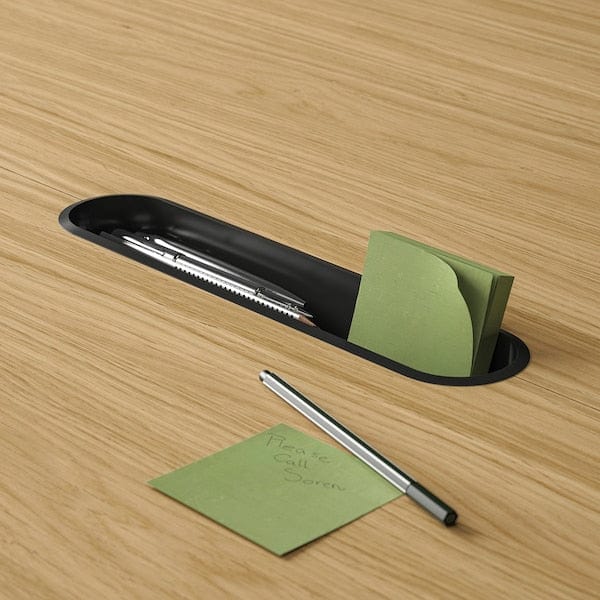 Ikea MITTZON - Conference table, round oak veneer/black, 120x75 cm