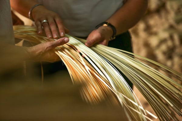 MJÖLKKANNA basket, bamboo, 25x35x18 cm