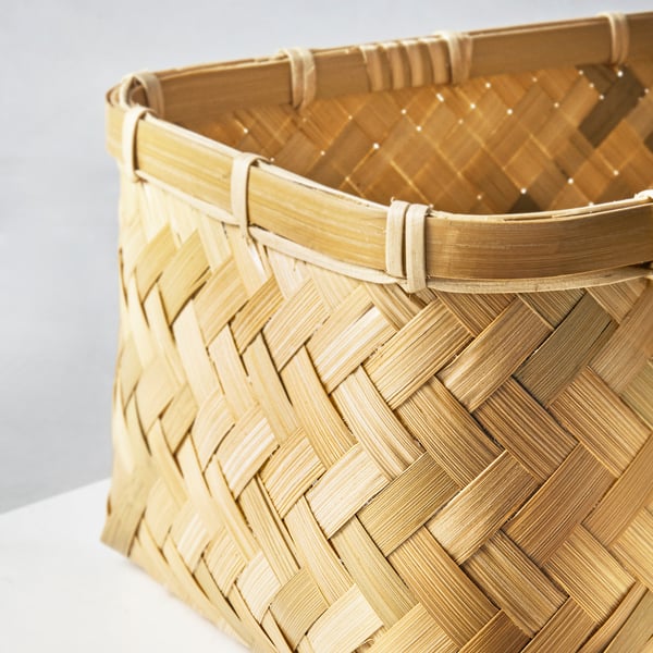 MJÖLKKANNA basket, bamboo, 18x25x14 cm