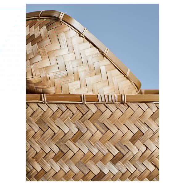 MJÖLKKANNA basket, bamboo, 18x25x14 cm