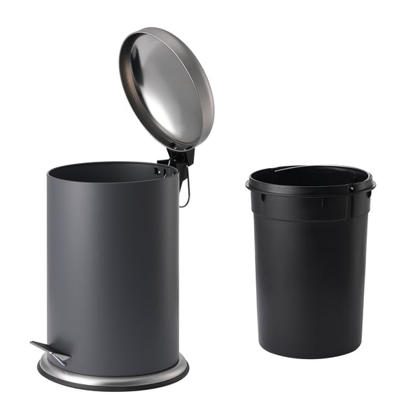 MJÖSA pedal bin, dark grey, 12 l