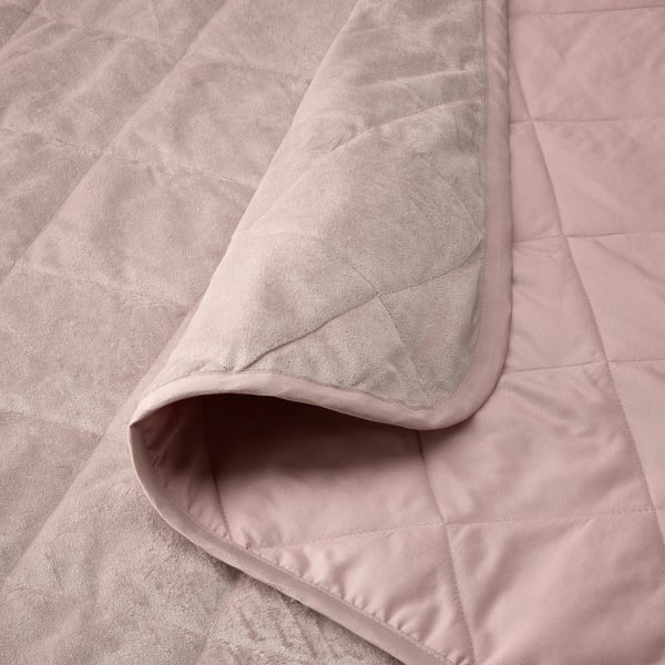 MJUKPLISTER bedspread, light pink, 250x260 cm