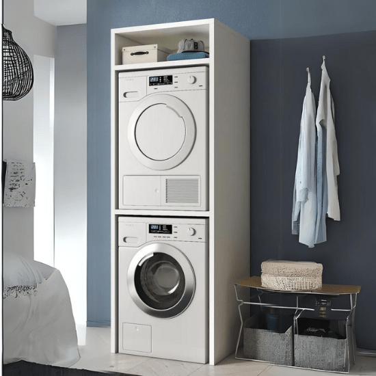 Bricocenter COMBINATION CABINET FOR WASHING MACHINE AND TUMBLE DRYER OPEN H203 - W70 - D64CM WHITE