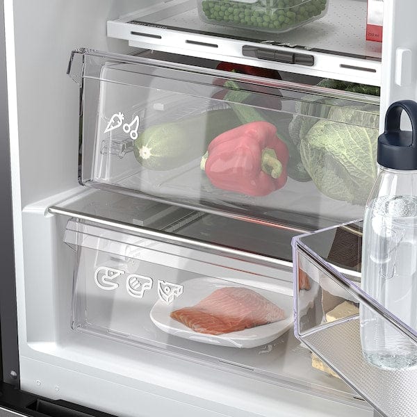 Ikea MÖLNÅS - Refrigerator/freezer, IKEA 700 freestanding/color stainless steel,249/106 l